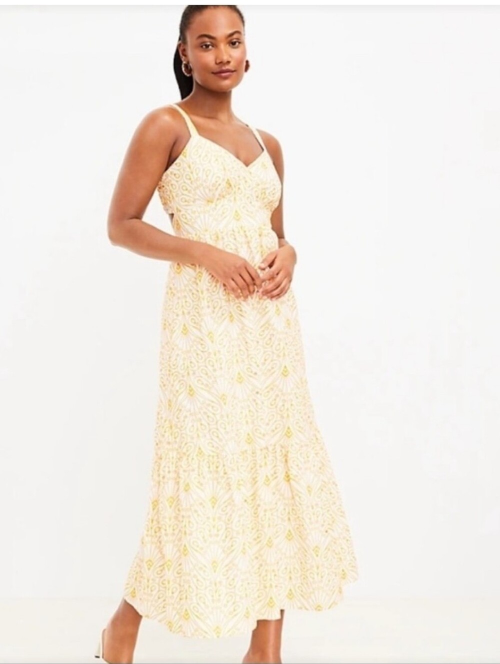 Loft Eyelet Cutout Maxi Dress